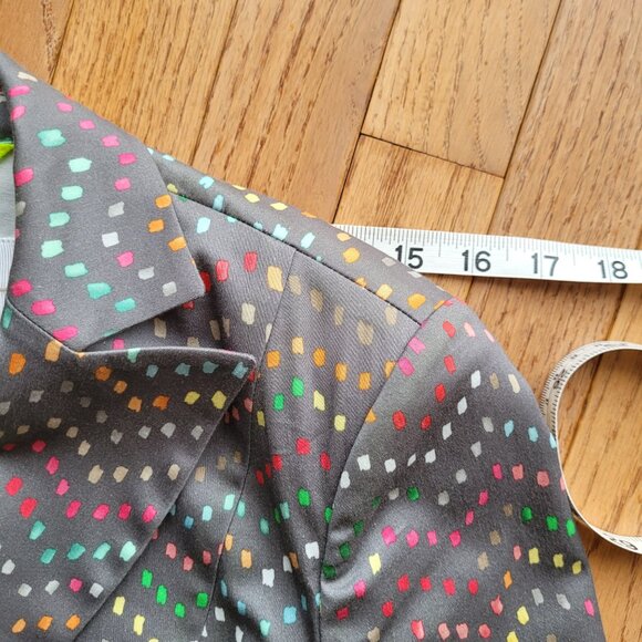 Riani Luxury Cotton Stretch Gray with Colourful Dashes Blazer 4 - Picture 12 of 15